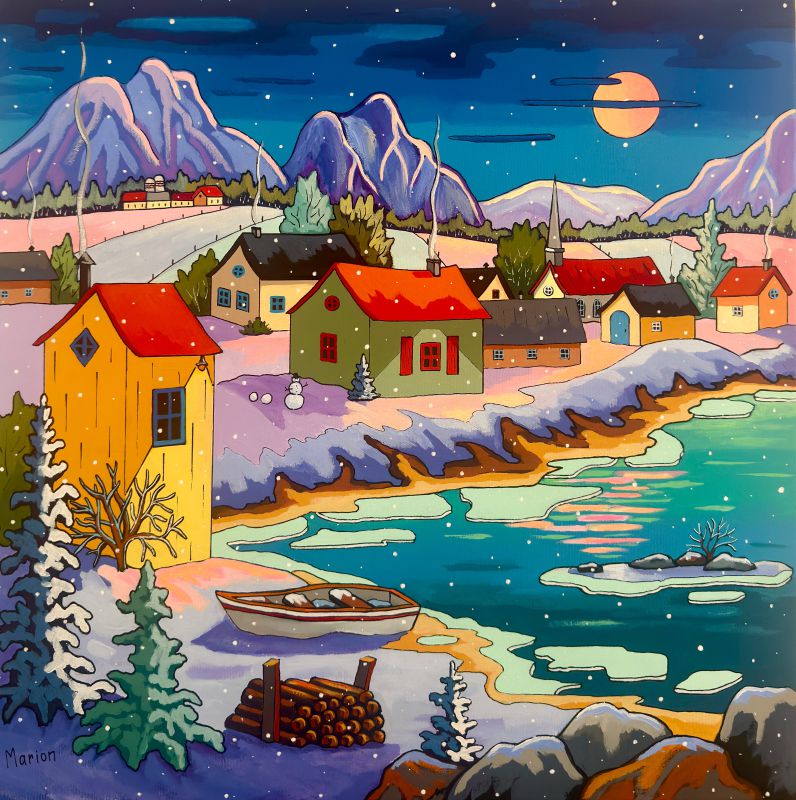 Full moon 20 x 20 - available at Fallen Leaf Art Gallery, Canmore