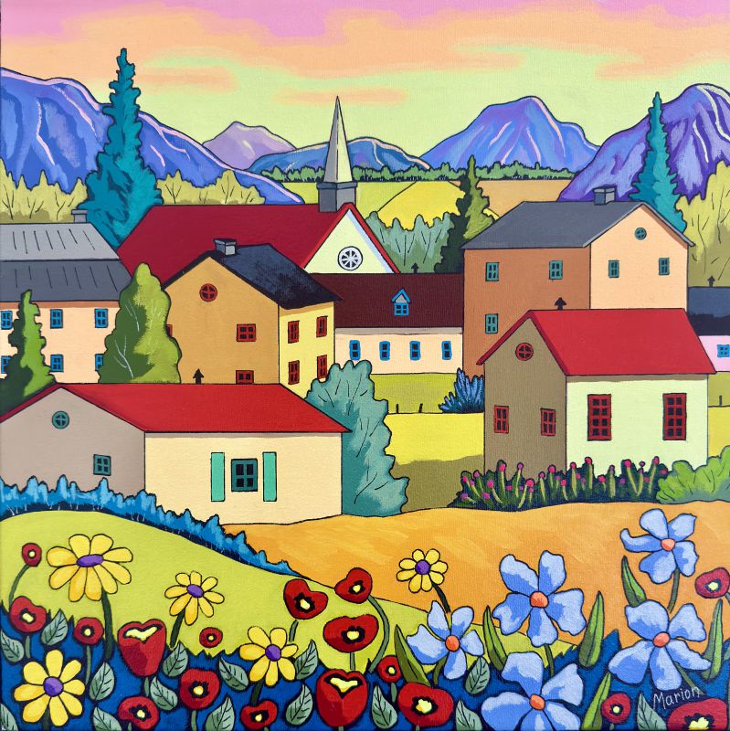 Neighborhood 16x16 - available at Fallen Leaf Art Gallery, Canmore