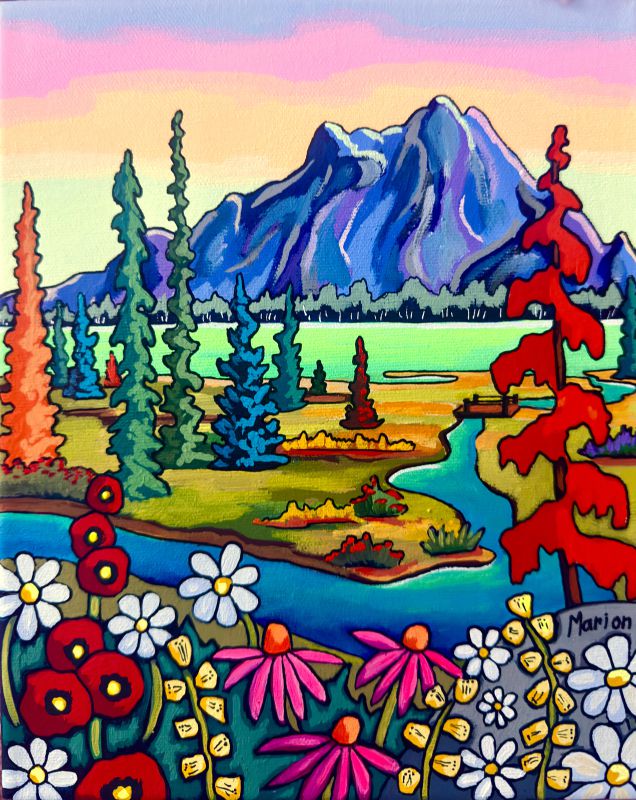 Beautés du Lac Bow 8x10- disponible a Fallen Leaf Art Gallery, Canmore