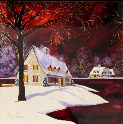 FÉÉRIE D'UN SOIR D'HIVER 12 PO X 12 PO