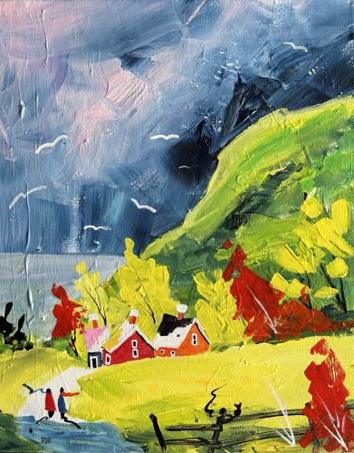 Couleurs rjouissantes, acrylique 16'' x 20''