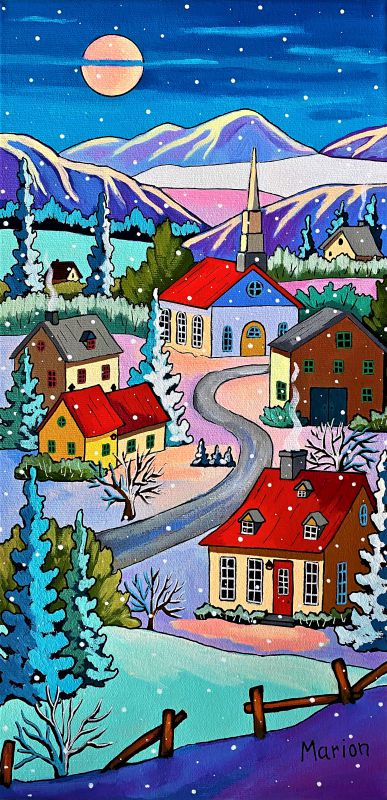 Midnight snowflakes 8x16