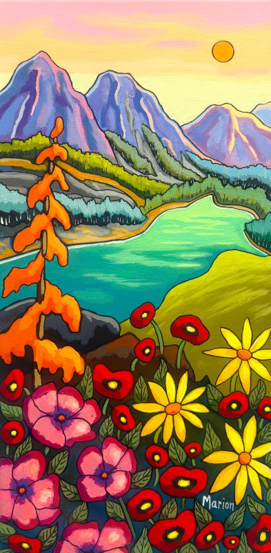 Beautés du Lac Peyto 8x16 - disponible a Fallen Leaf Art Gallery, Canmore