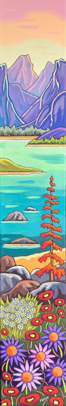 Le long du lac 6x36- disponible a Fallen Leaf Art Gallery, Canmore