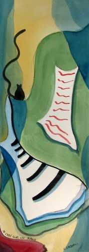 Un chat sur un piano