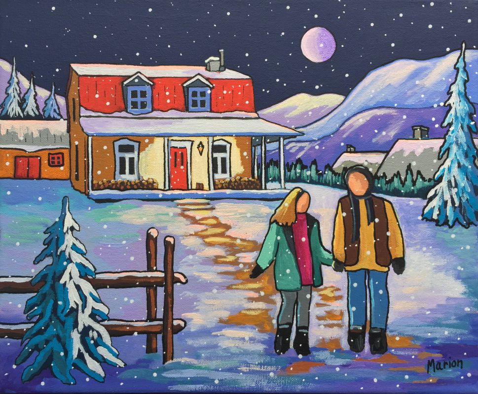 Balade sous la pleine lune 10x12