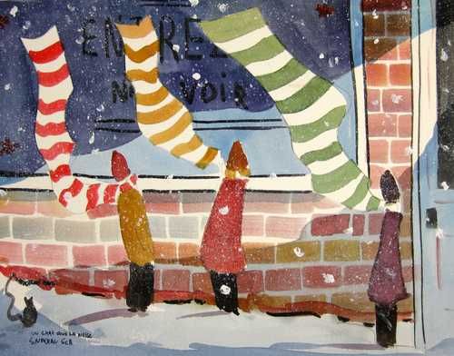 Un chat sous la neige