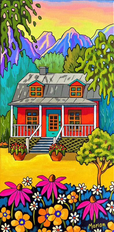 the house under the trees 8 x 16