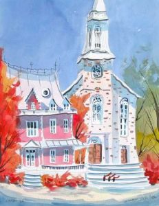 Conversation sur le perron