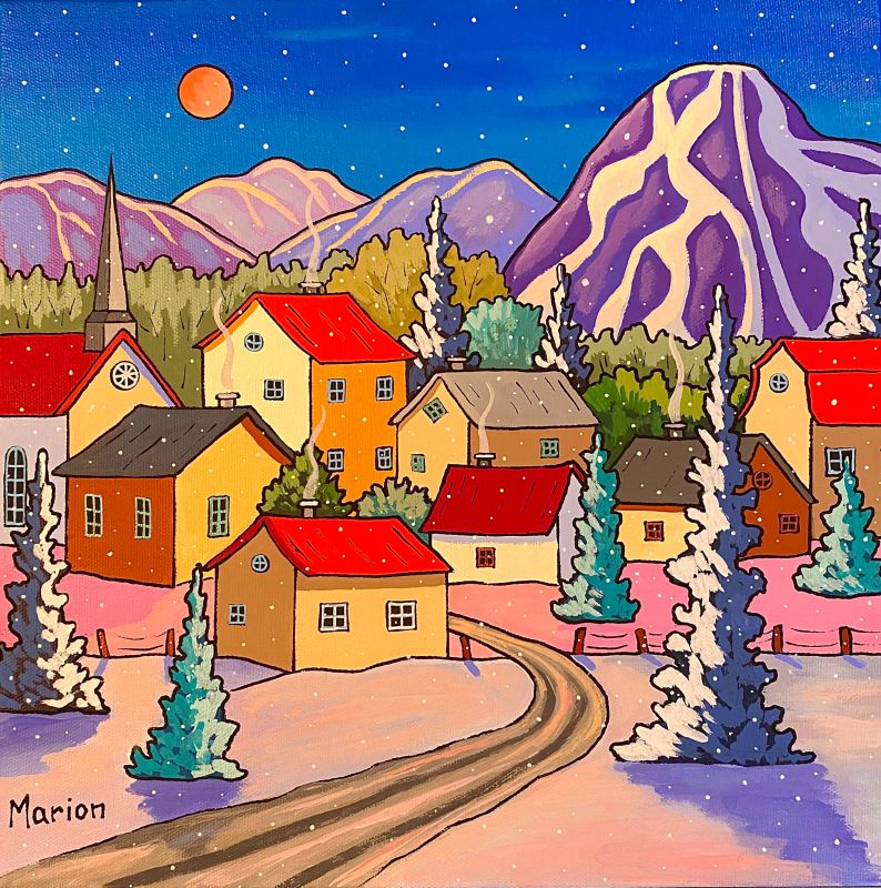 Red moon 12 x 12