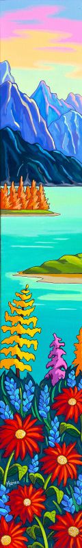 Eaux tranquilles 6 x 36- disponible a Fallen Leaf Art Gallery, Canmore