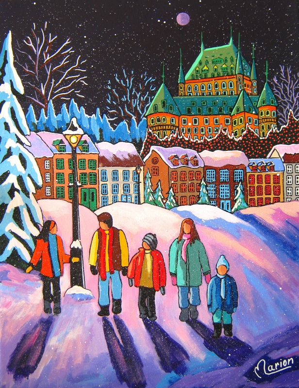 Minuit sous la pleine lune 14x18