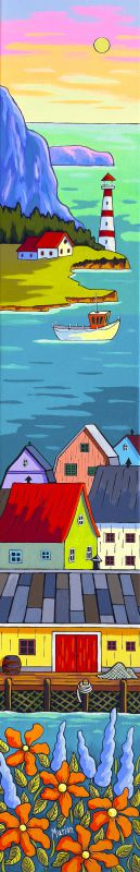 The fishing harbor 6 x 36 - available at Fallen Leaf Art Gallery, Canmore