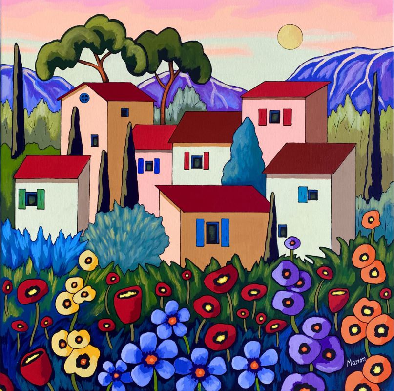Tuscany Bloom 20 x 20 - available at Fallen Leaf Art Gallery, Canmore