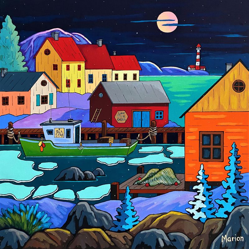 Harbour night 20 x 20