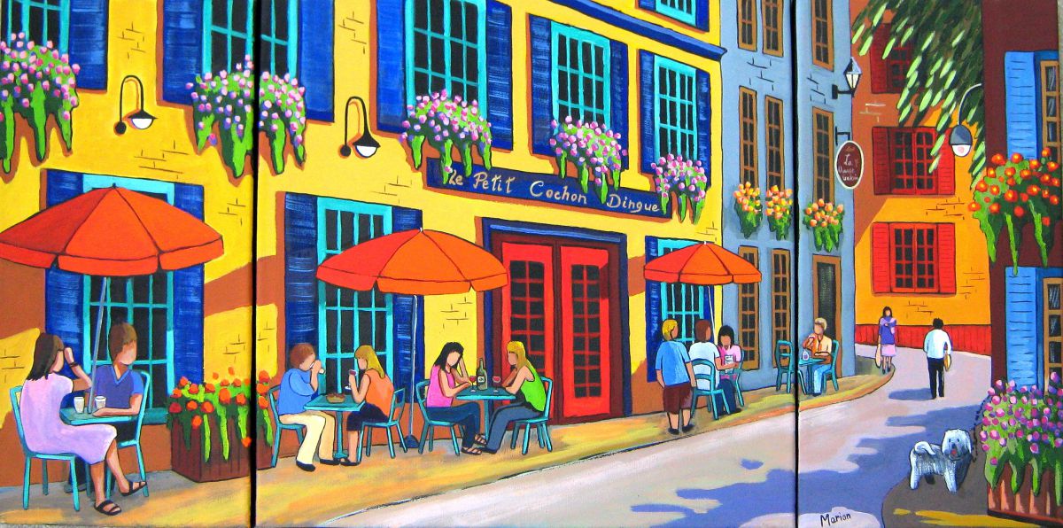 Brunch at Petit Cochon Dingue tryptique 25x47