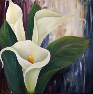 Roman d'amour huile 30 X 30