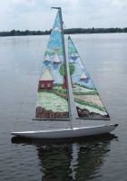 Maquette de voilier miniature & Voiles peintes! Maquette de voilier miniature & Voiles peintes!