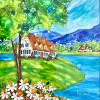 C’EST LE TEMPS DES MARGUERITES.                       12 po x 12 po