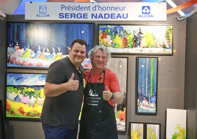 Serge, lors de sa présidence d'honneur du Symposium de peinture de Baie-Comeau en 2018